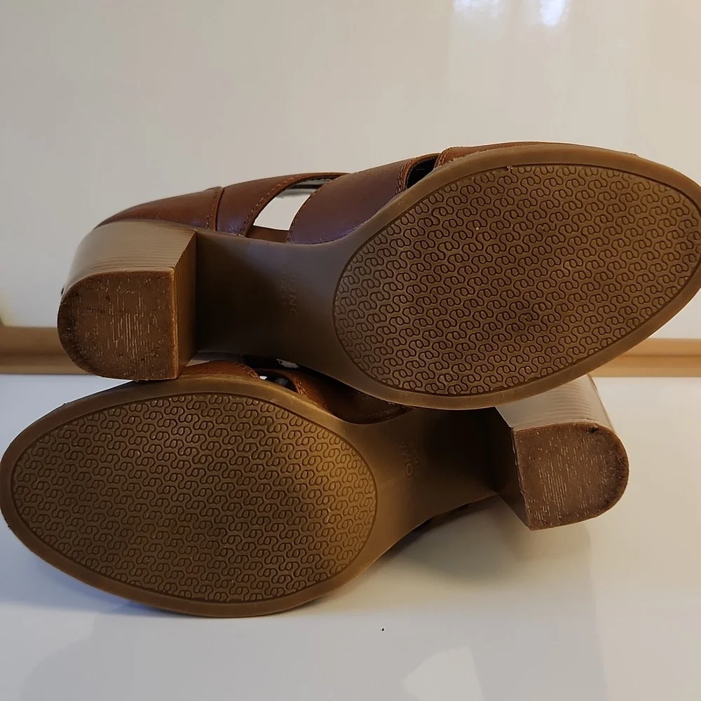 Sonoma Life+Style Saddle Brown Peep Toe Booties – Size 8.5 - Picture 10 of 13